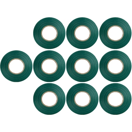 Sunlite PVC Electrical Tape, 60Ft x 0.75-in., Abrasion Resistant, Flame Retardant, Weatherproof, Grn, 10PK 41412-SU